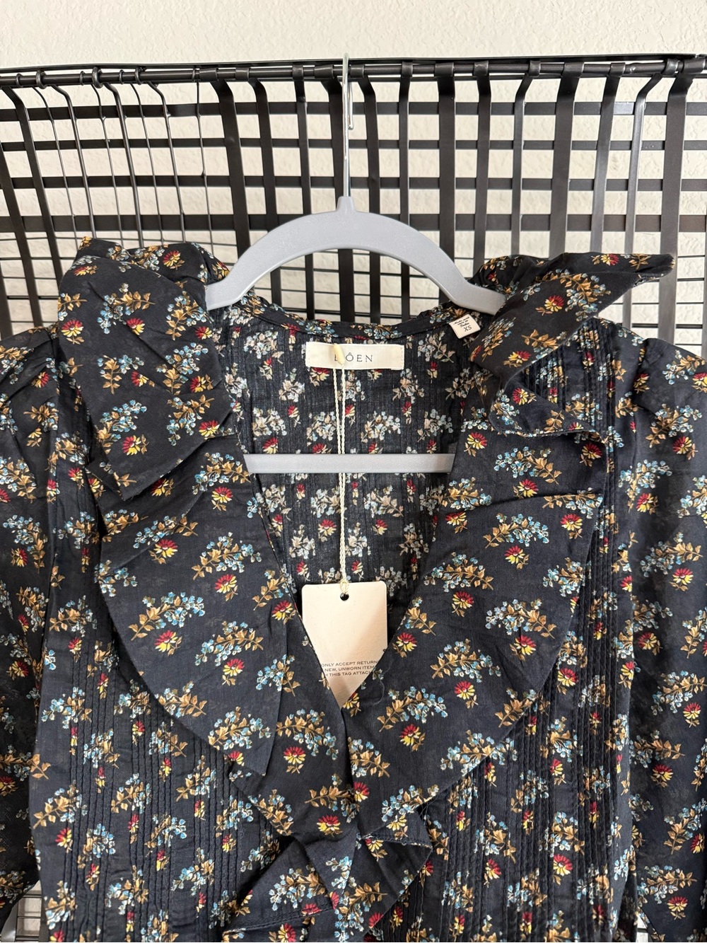 Doen hardy organic cotton voile ruffled top floral - Picture 3 of 9